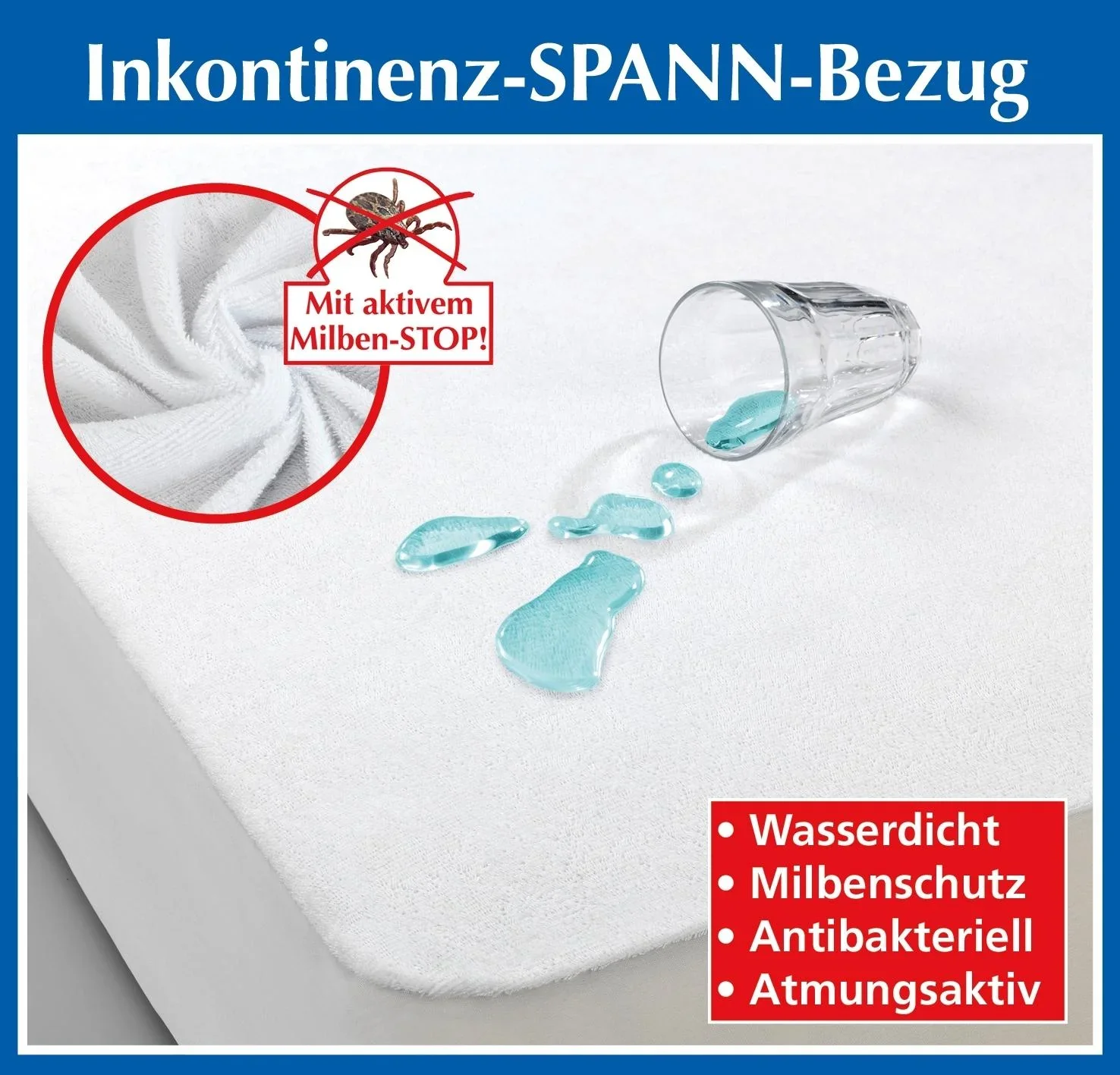 Inkontinenz-Spann-Bezug, 100 x 200 cm - 0