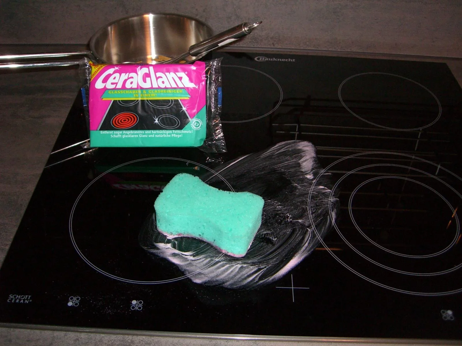 CeraGlanz Glaskeramik-/ Kochfeldreiniger, 2er Pack - 2 in 1 - 3