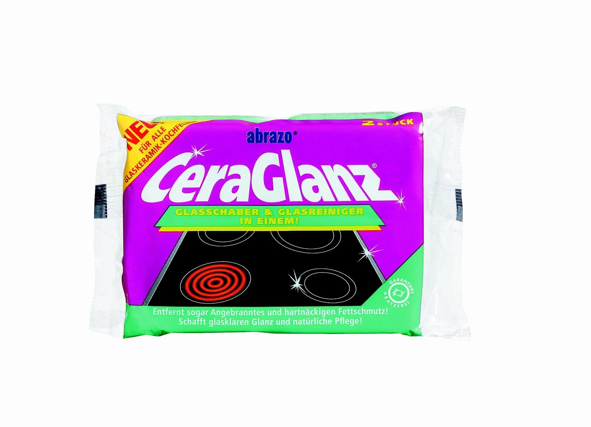 CeraGlanz Glaskeramik-/ Kochfeldreiniger, 2er Pack - 2 in 1 - 5