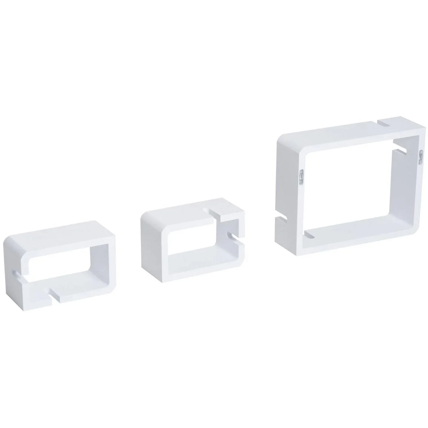 Wandregal Hängeregal mit 3 Fächern MDF Weiß - 0