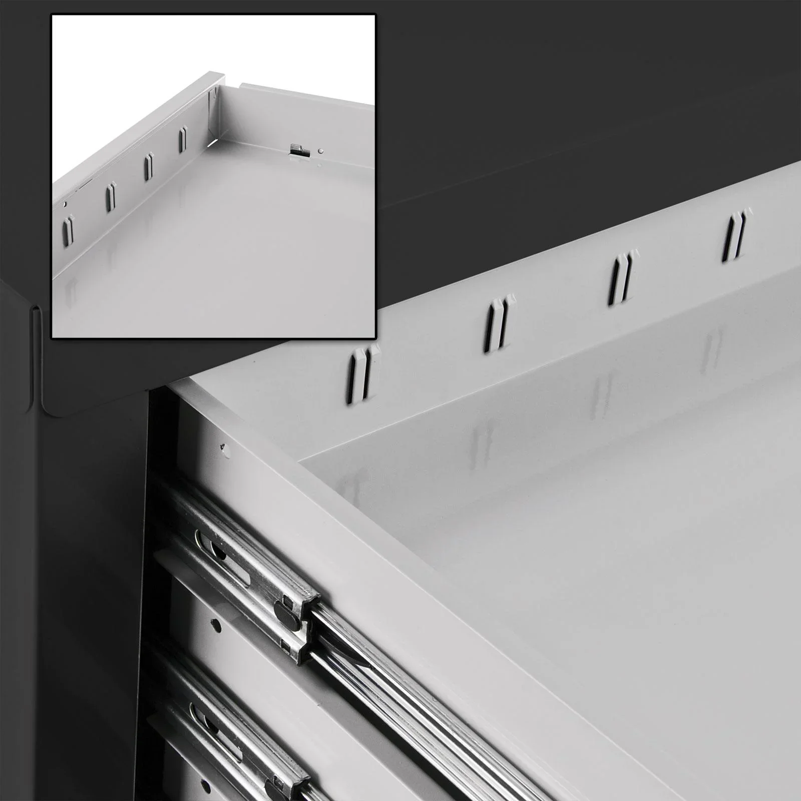 Schubladenschrank / Werkzeugschrank mammut, 6 Schubladen, RAL7016 / 7035 - 1