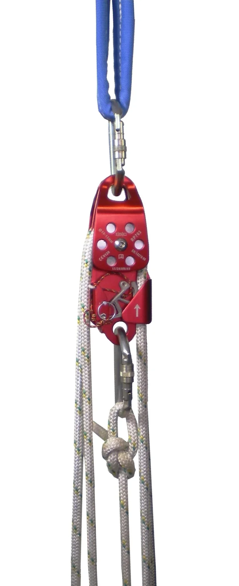 Doppelumlenkrolle aus Aluminium mit schwenkbarer Seitenabdeckung für 10 mm - 12 mm Seile - 0