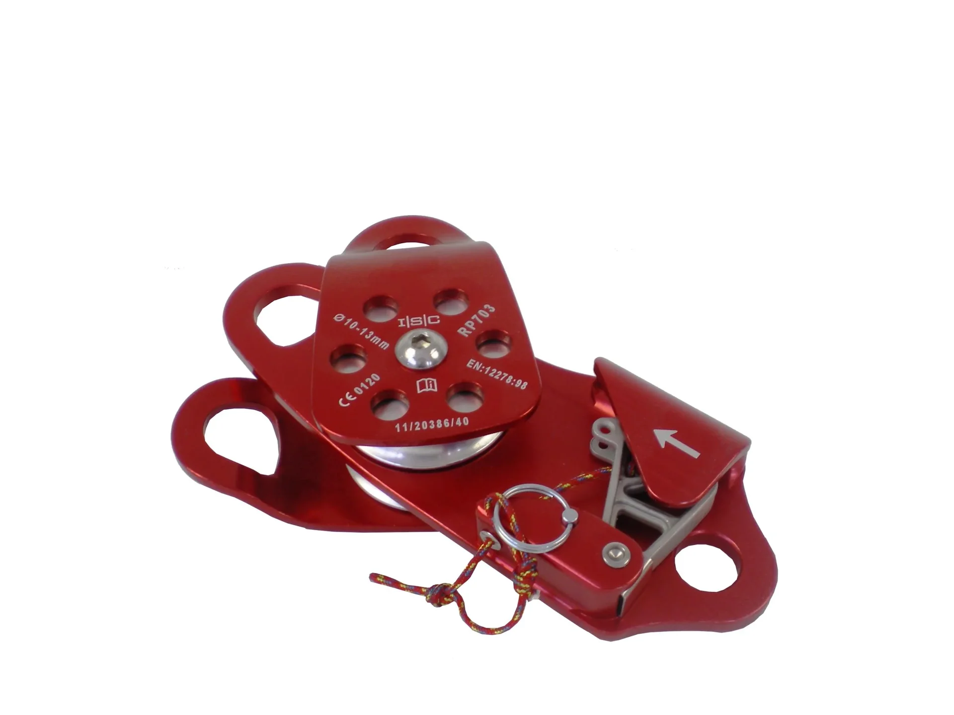 Doppelumlenkrolle aus Aluminium mit schwenkbarer Seitenabdeckung für 10 mm - 12 mm Seile - 1