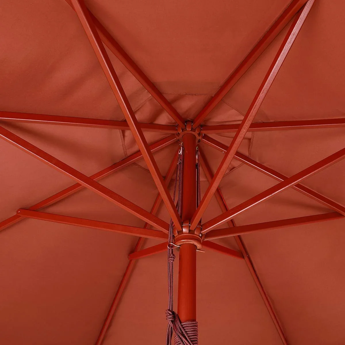 Sonnenschirm Terracotta Holz 330cm UV-Schutz 50+ - 1