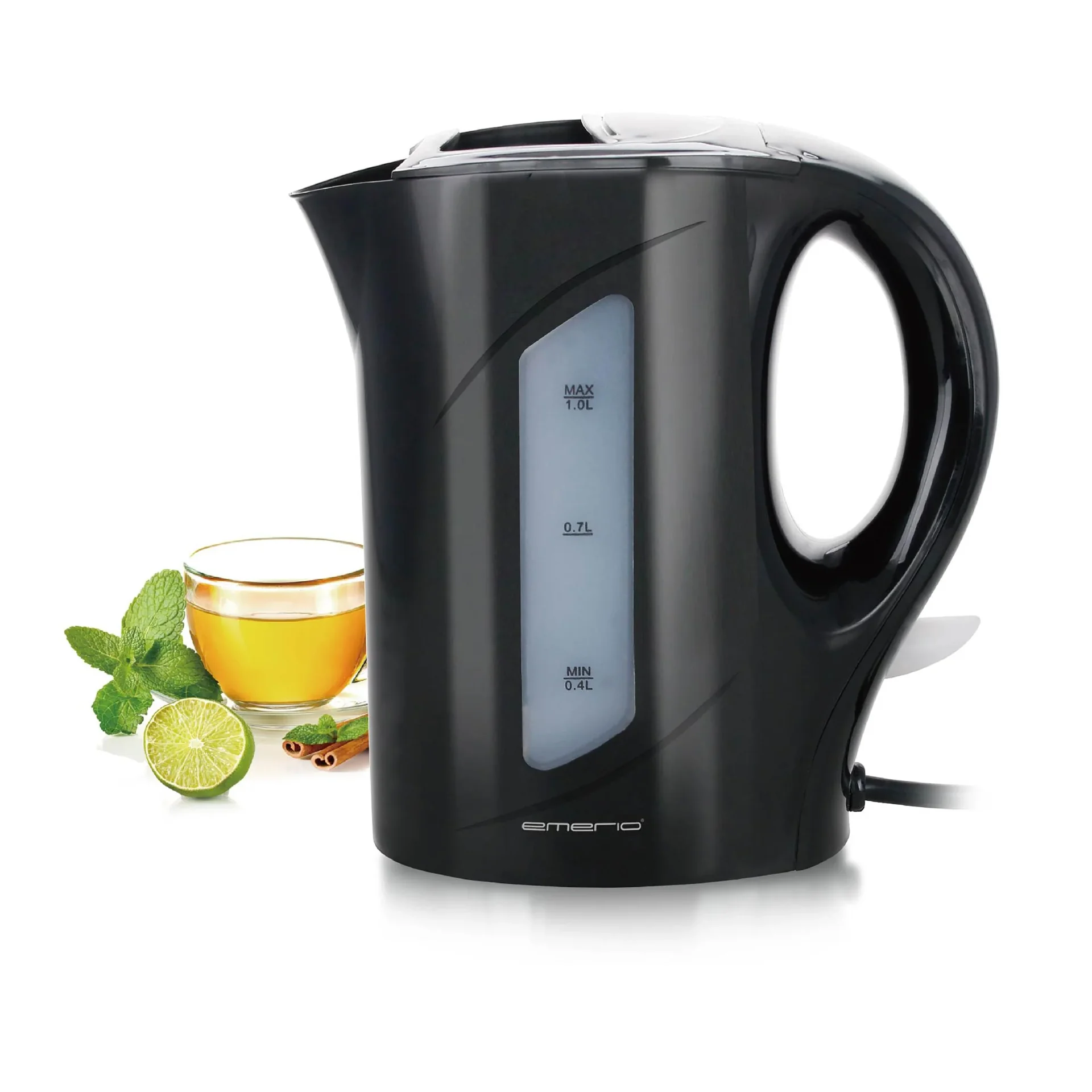 Wasserkocher, 1 Liter, 900 Watt, Schwarz - 0