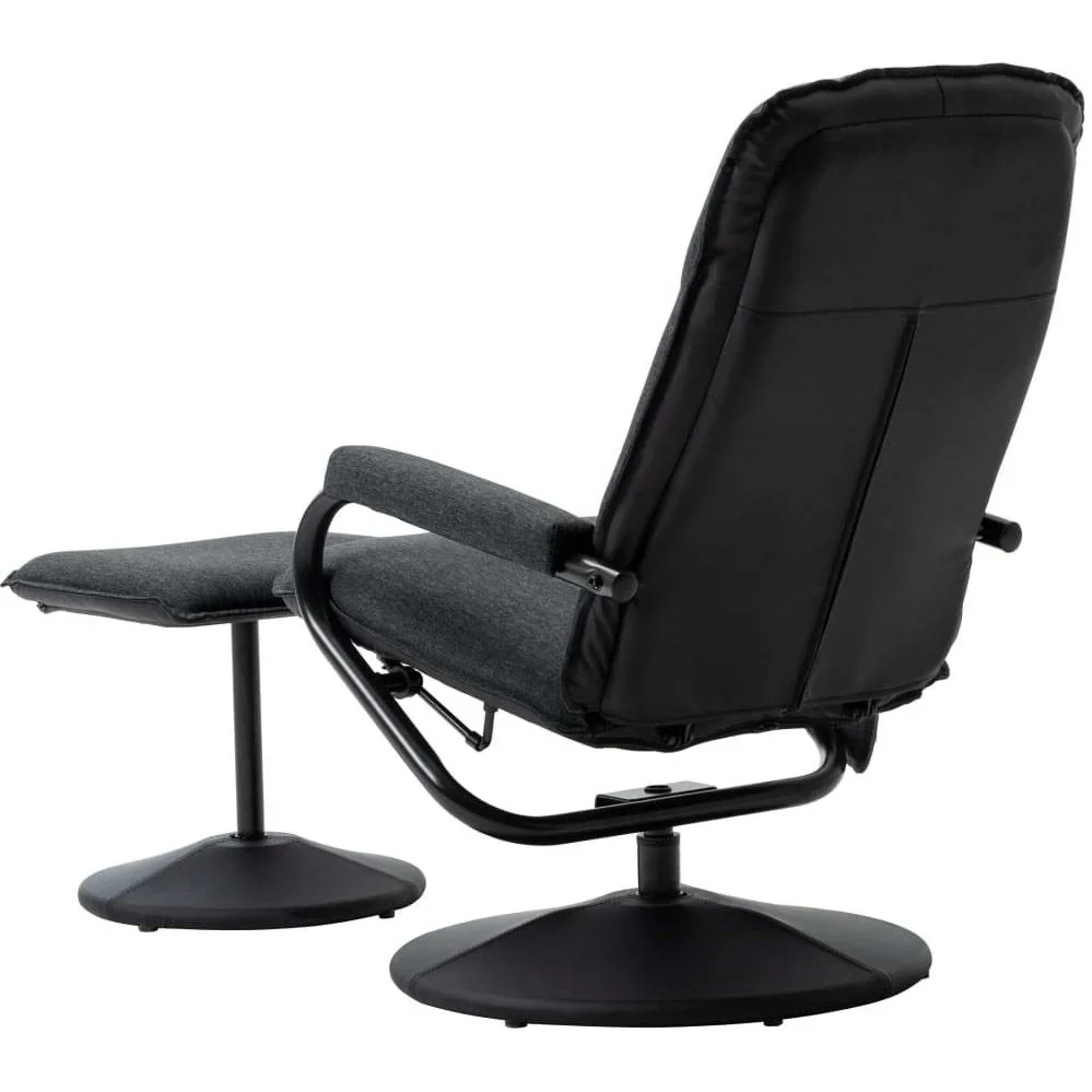 Massagesessel verstellbar mit Fußhocker Stoff dunkelgrau - 3