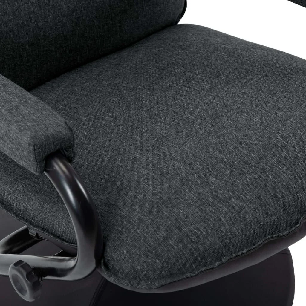 Massagesessel verstellbar mit Fußhocker Stoff dunkelgrau - 5