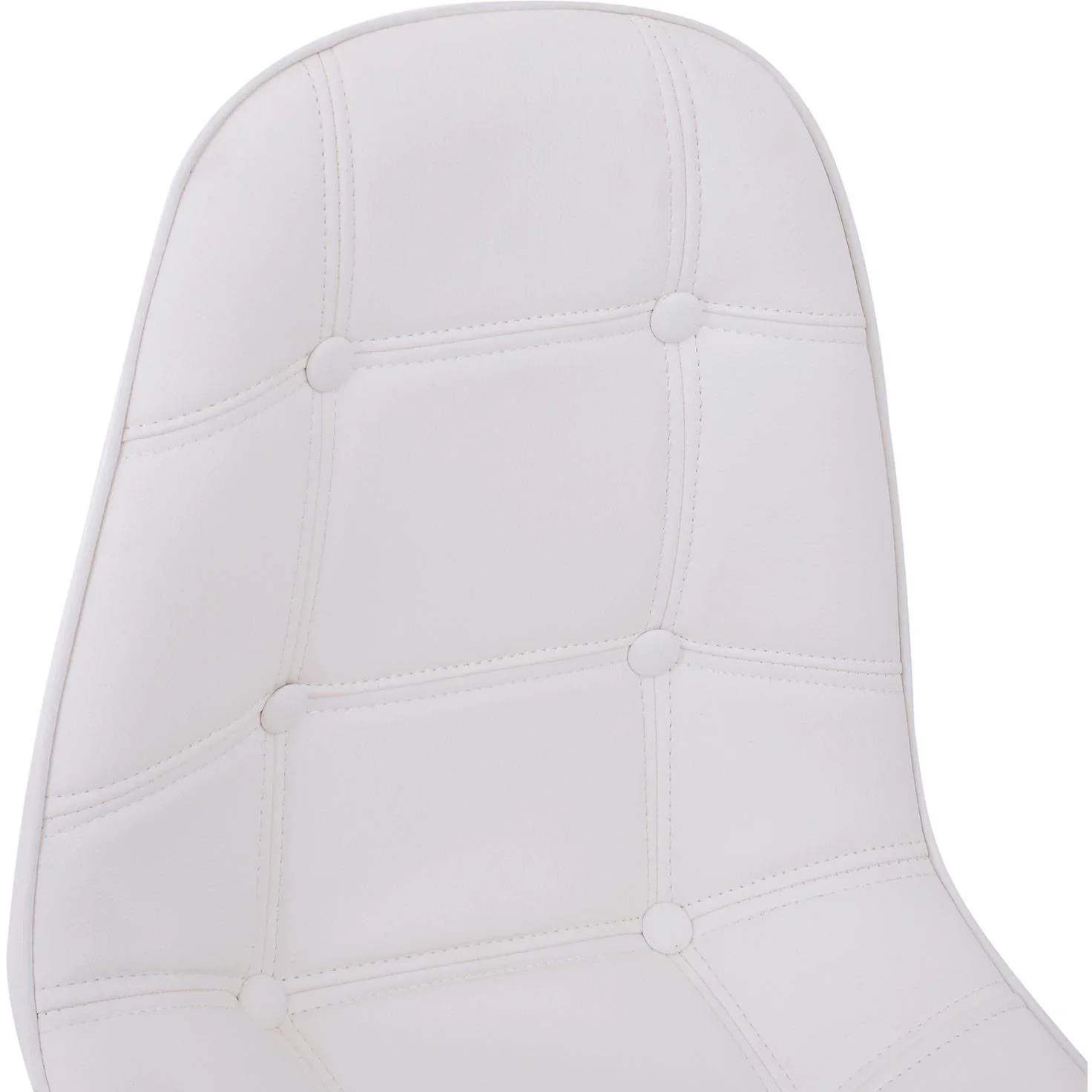 2er-Set Küchenstuhl Esszimmerstuhl mit Rückenlehne Polstersessel Kunstleder Cremeweiß 50 x 44 x 83 cm - 2