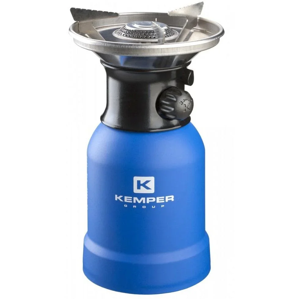 Gaskocher mit Windschutz und Piezo-Zündung 1200 Watt Blau - 0