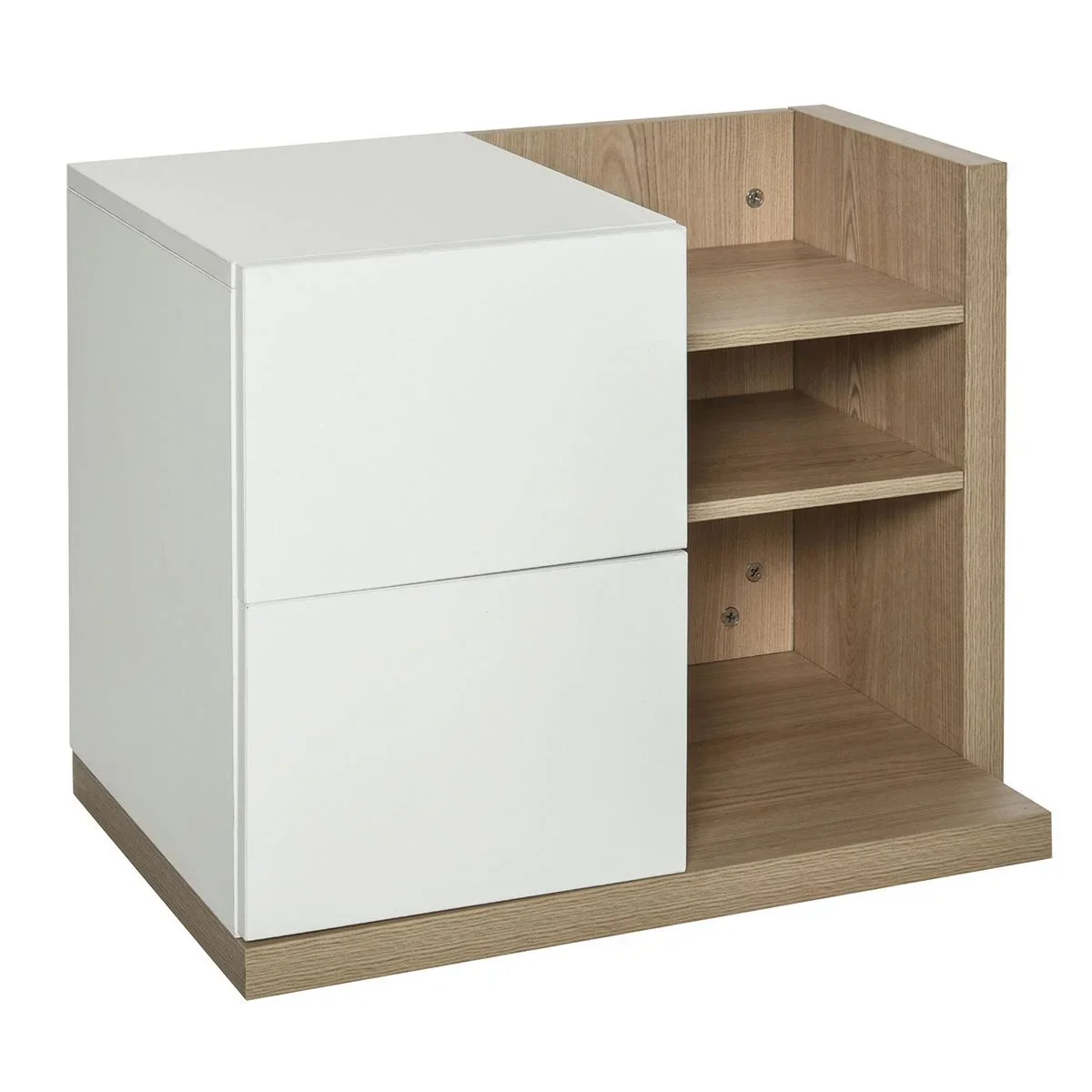 Schreibtisch Organizer Bücherregal Schreibtischregal 2 Schulbladen Spanplatten MDF Home Office Küche Eingangsbereich Wei - 0