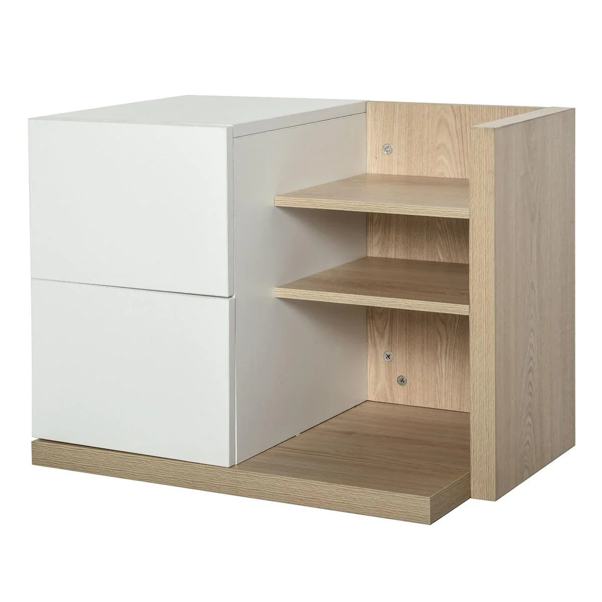 Schreibtisch Organizer Bücherregal Schreibtischregal 2 Schulbladen Spanplatten MDF Home Office Küche Eingangsbereich Wei - 2
