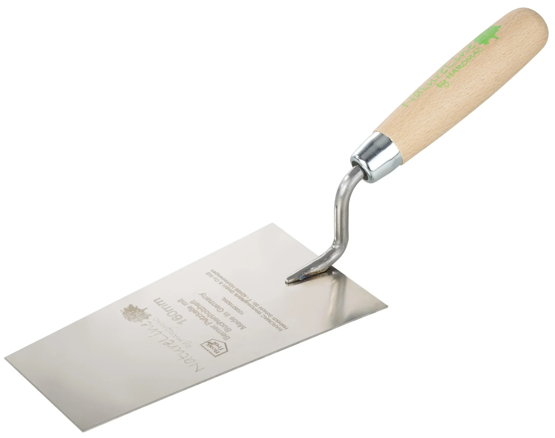 Berner Putzkelle, 160mm, Rostfrei, Heft Naturholz - 0