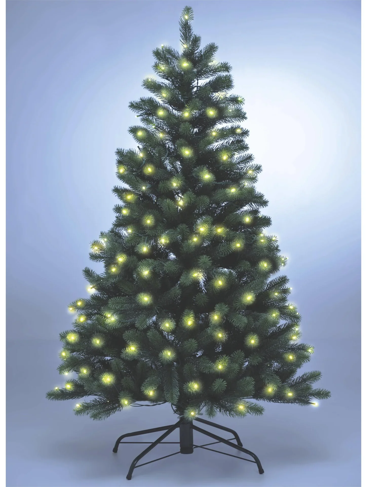 Weihnachtsbaum mit LED-Lichterkette und Standfuß, 150 cm hoch - 3