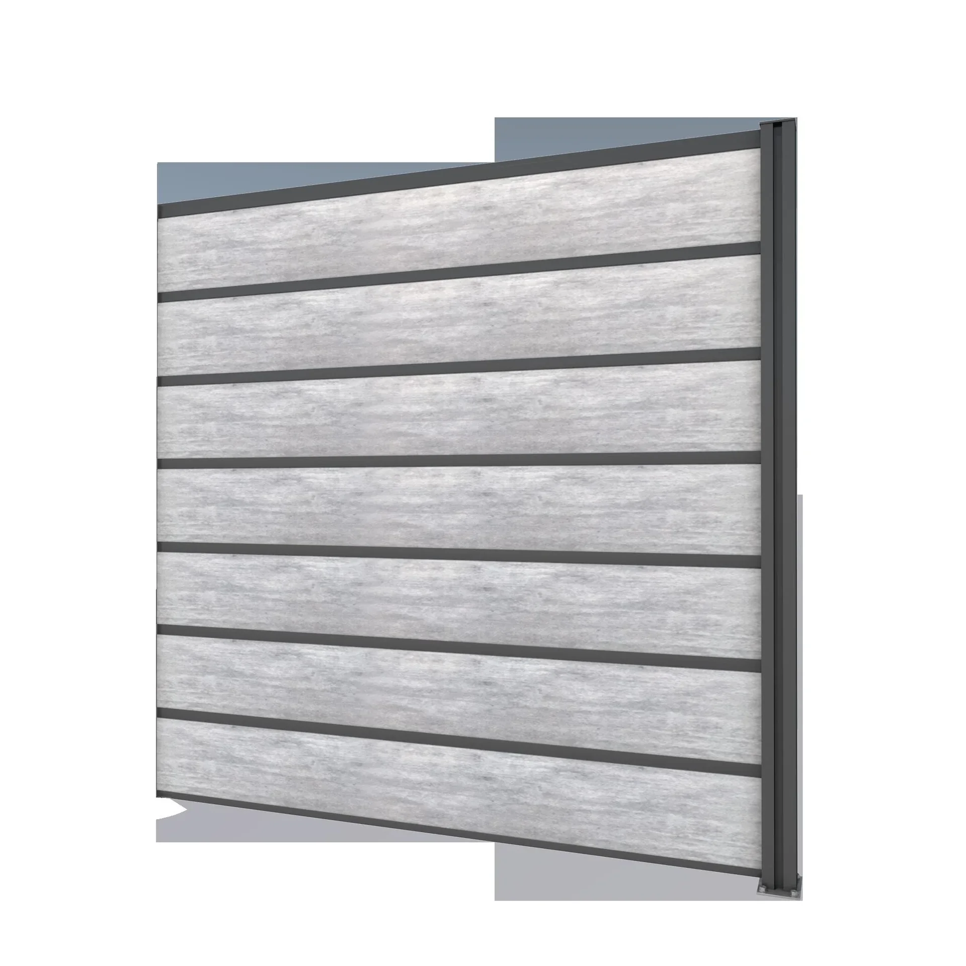 Sichtschutz Erweiterung, anthrazit, 1,94 x 1,86 m, Schichtstoffplatten Betonoptik - 0