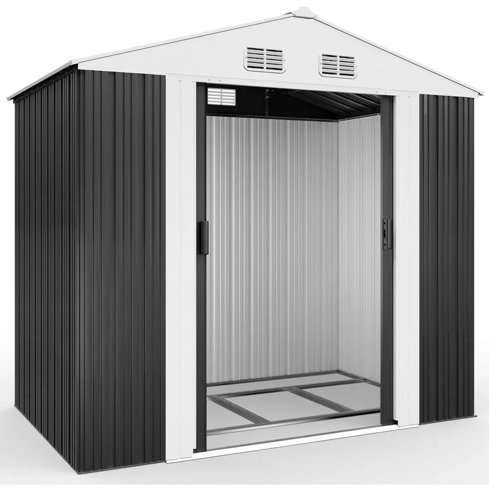 Gartenhaus anthrazit Metall 210x132x186cm - 1