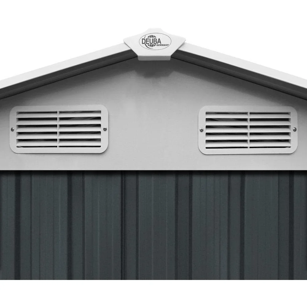 Gartenhaus anthrazit Metall 210x132x186cm - 5