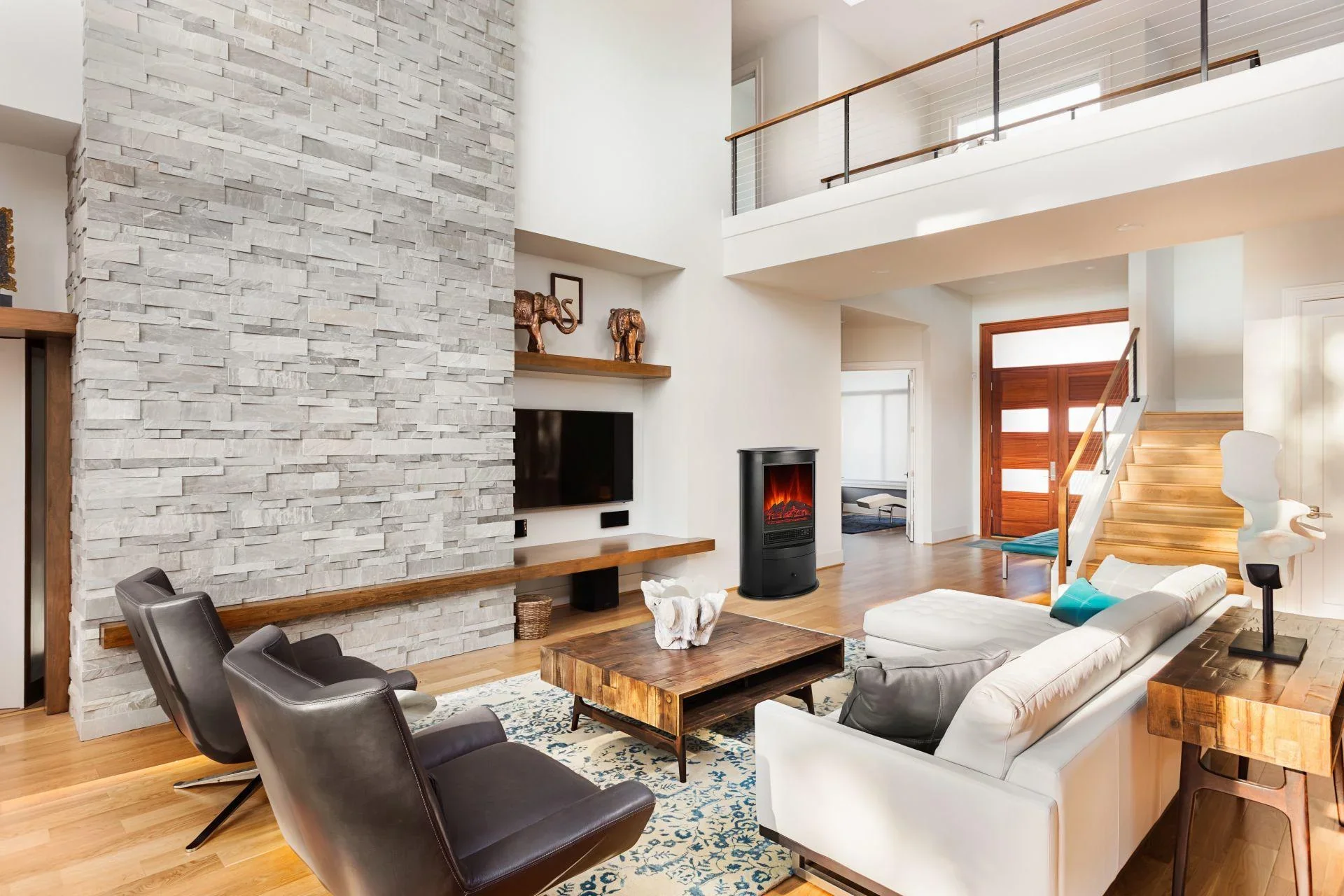 Elektro-Kamin "Wien II", Schwarz - 5