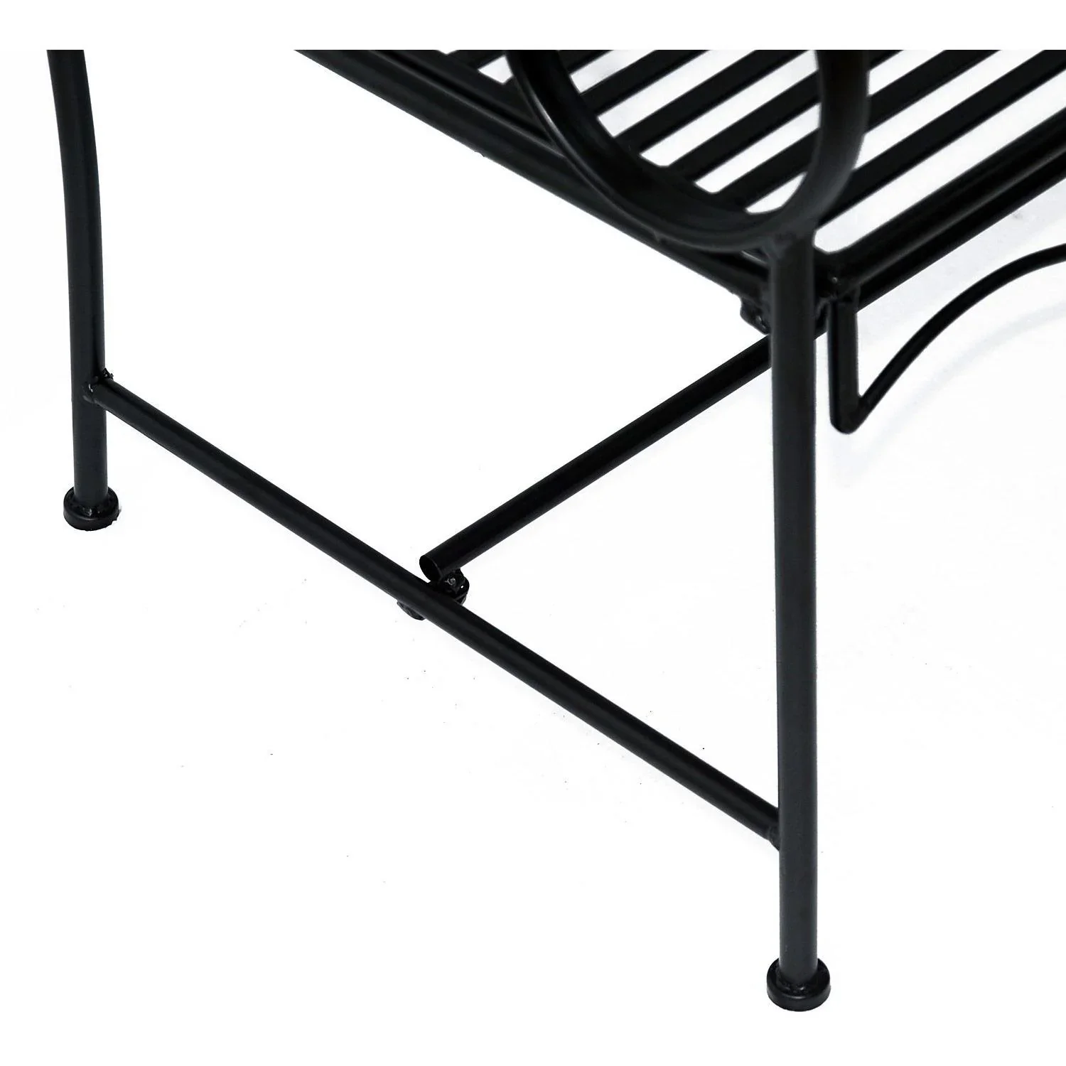 Gartenbank Sitzbank Gartenmöbel 2-Sitzer Metall Schwarz - 4