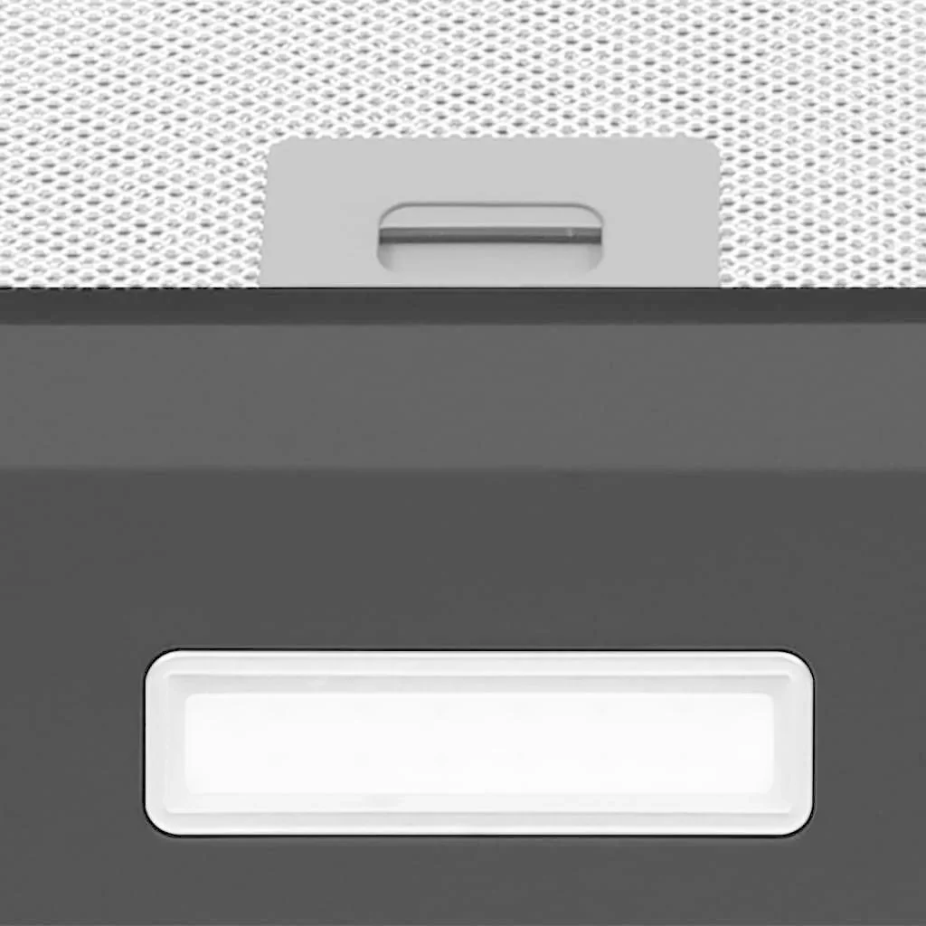 Wandhaube 60 cm aus Edelstahl und gehärtetem Glas schwarz - 0