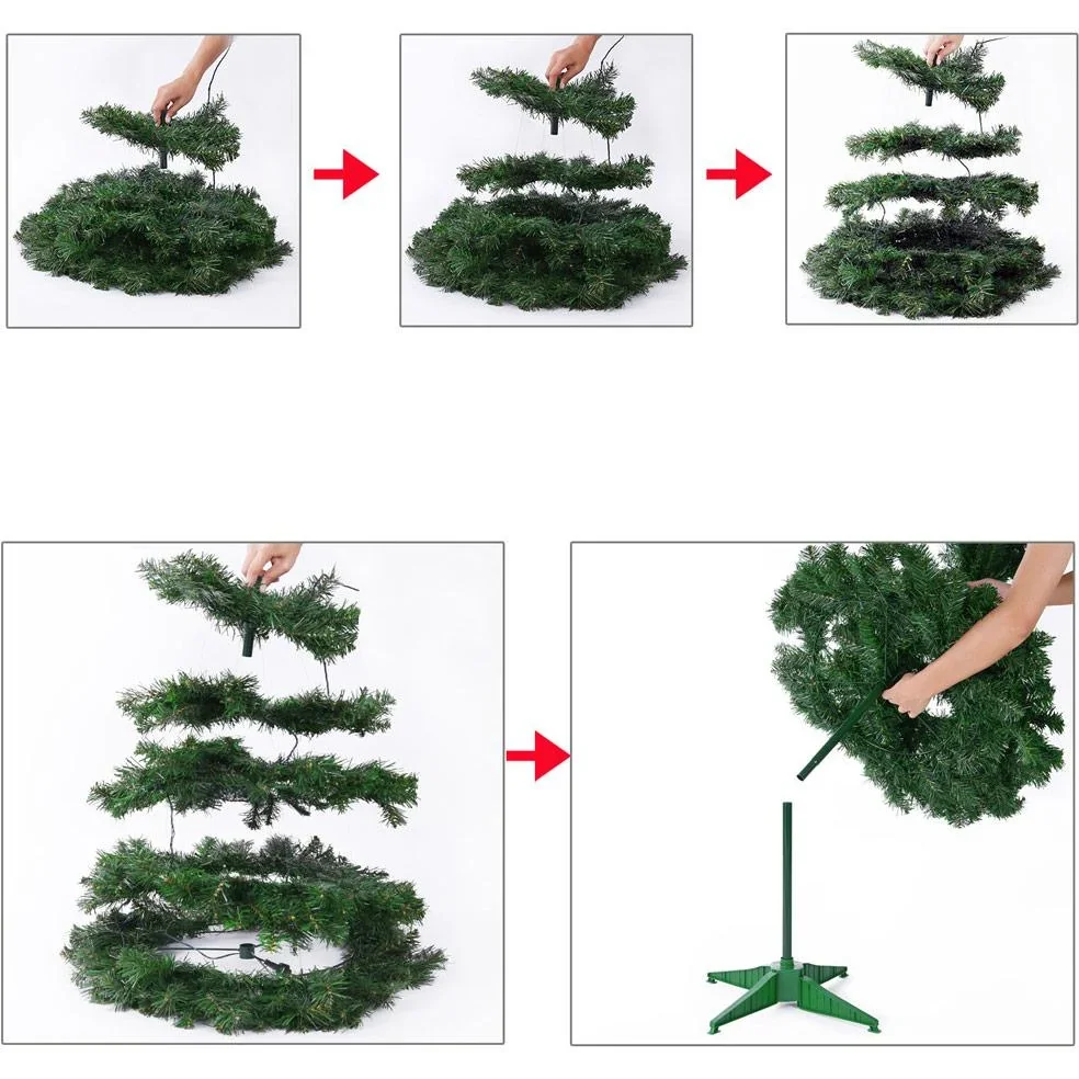 NL Pop-up Weihnachtsbaum 150cm INKLUSIVE Dekoration und Ständer - 0