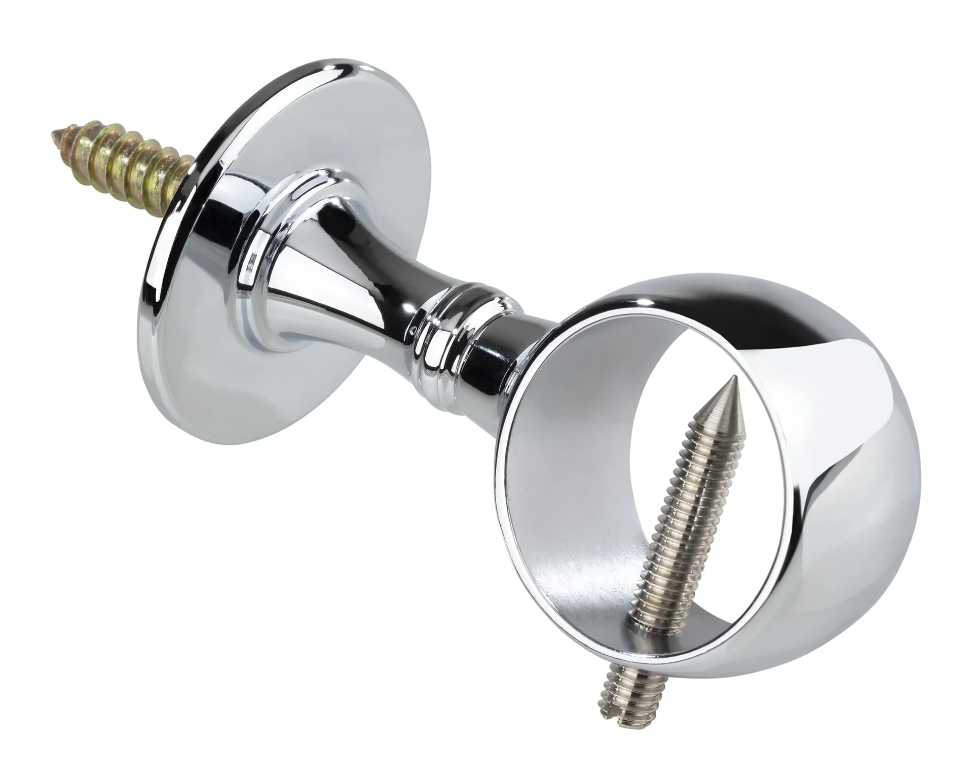 Seilträger, verchromt, mit Stockschraube - 0