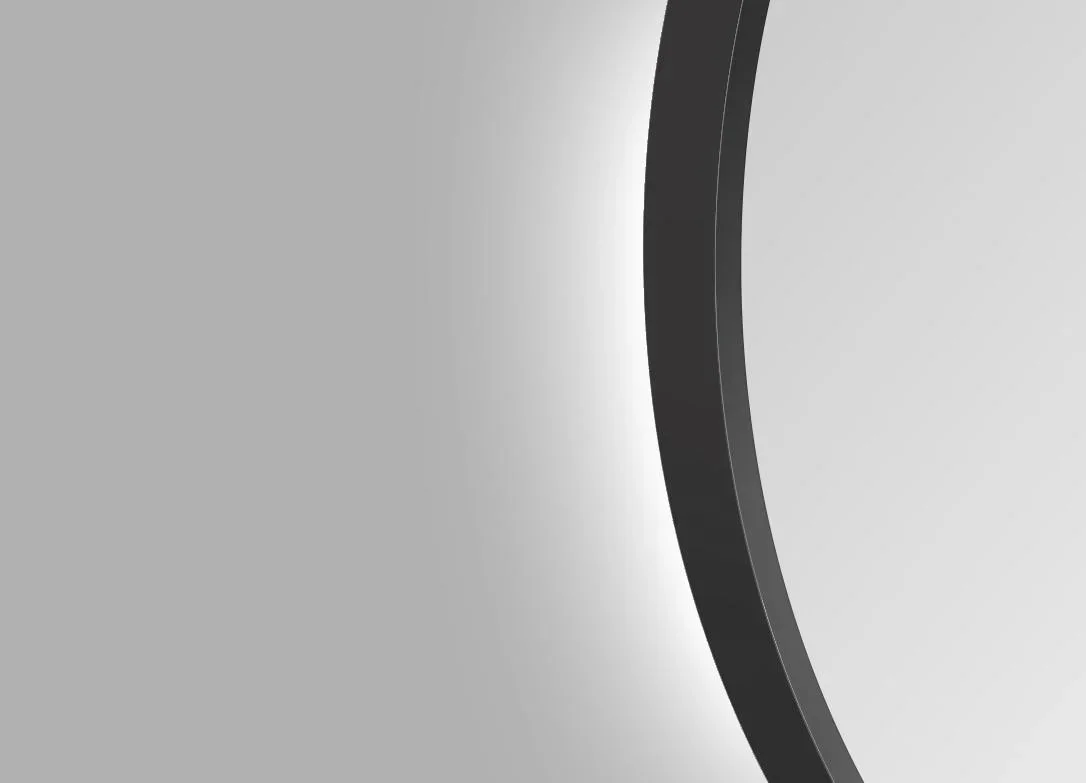 Dekorativer runder Wandspiegel mit indirekter LED Beleuchtung in schwarz matt Ø 80 cm - 2