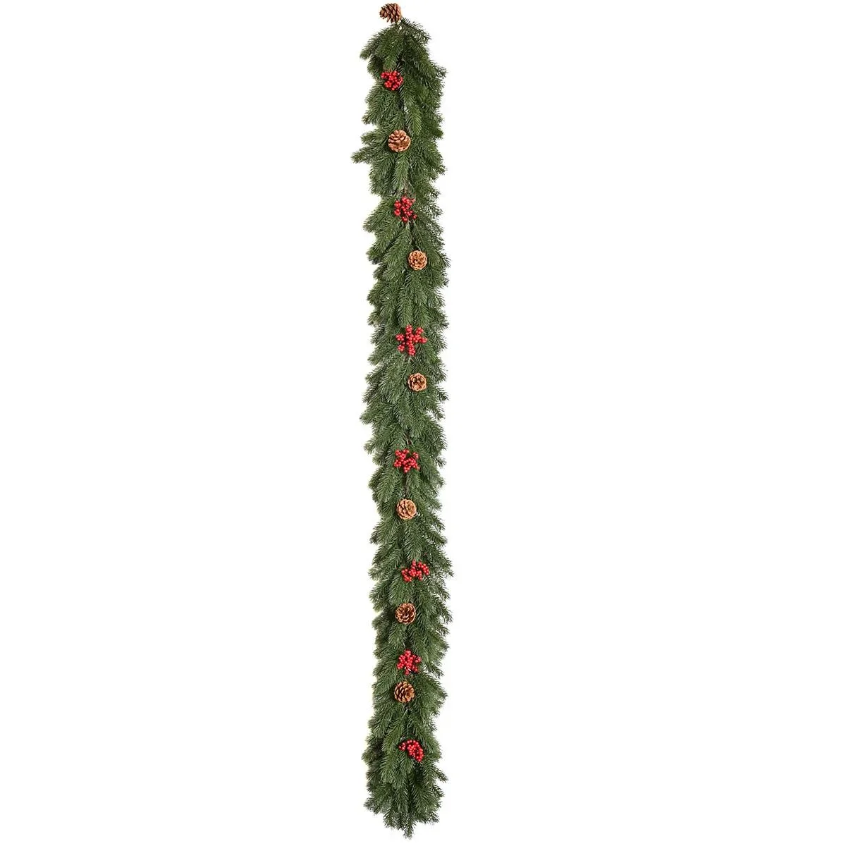 1,9M künstliche Weihnachtsgirlande Blumendekoration mit Tannenzapfen Beeren - 6