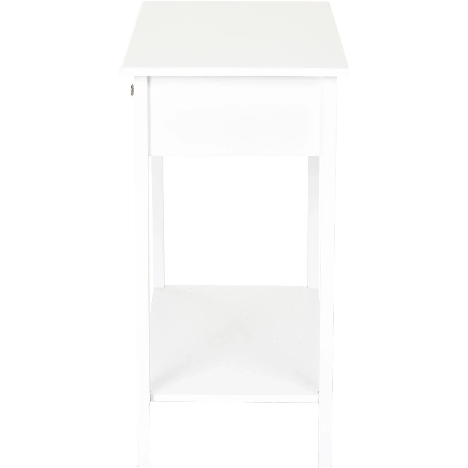 Beistelltisch mit 2 Schubladen, Massivholz weiß - 6