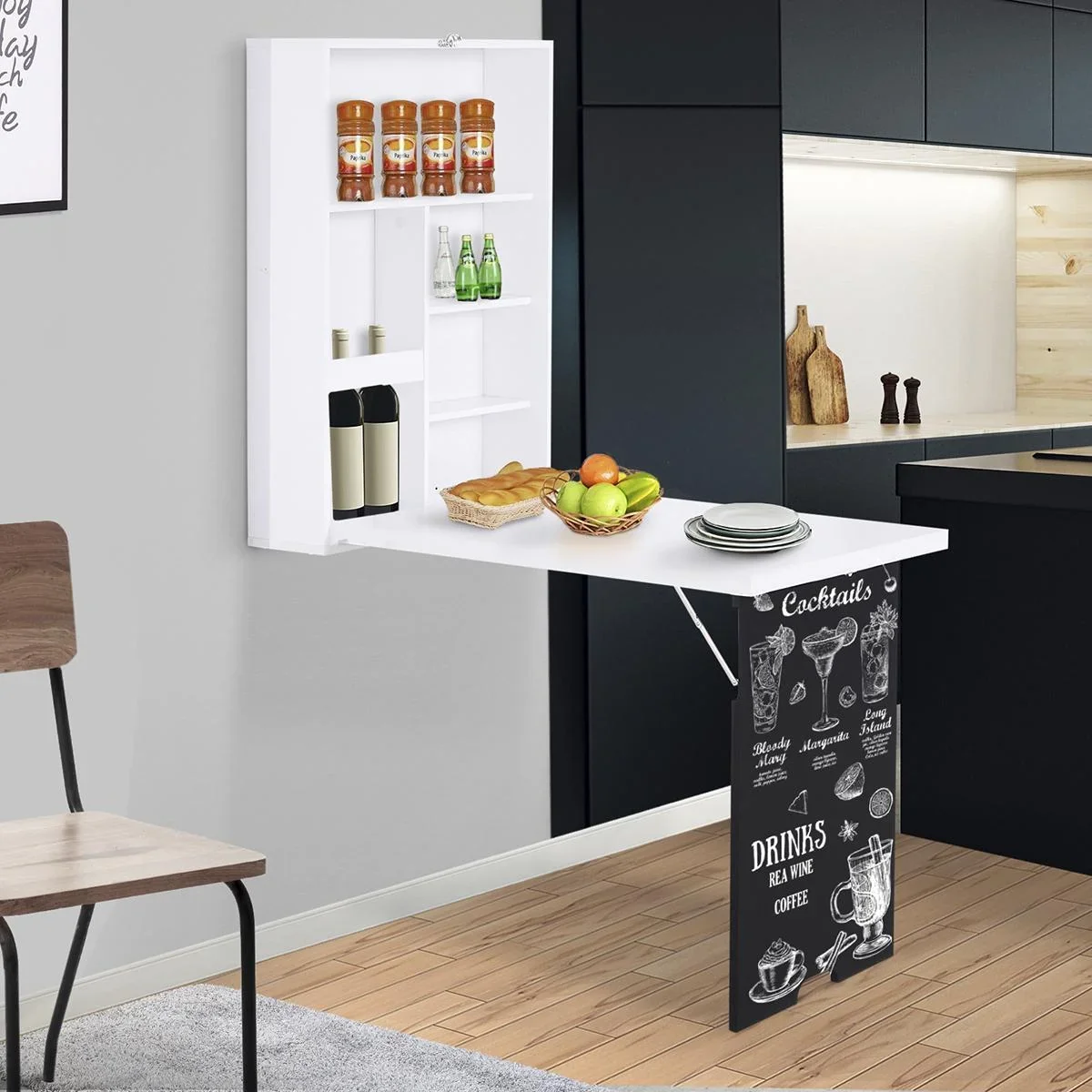 Klappschreibtisch mit Tafel weiß/schwarz - 2