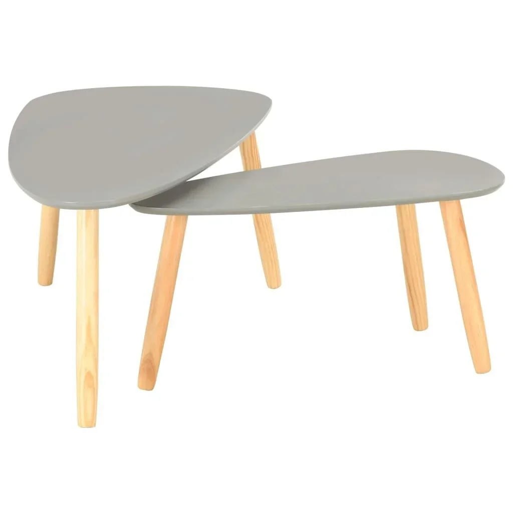 Couchtische 2tlg. massiv Kiefer grau - 0