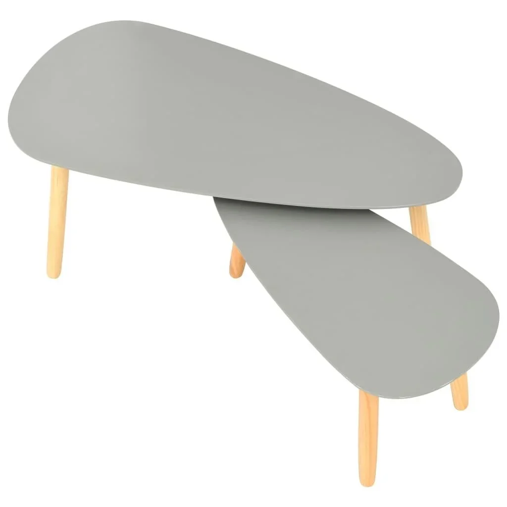 Couchtische 2tlg. massiv Kiefer grau - 4