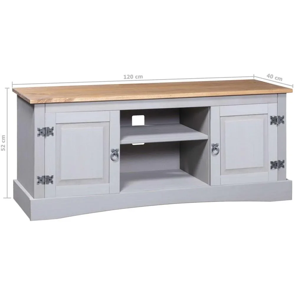 TV-Schrank 120x40x52 cm Mexikanische Kiefer Corona-Stil grau - 1