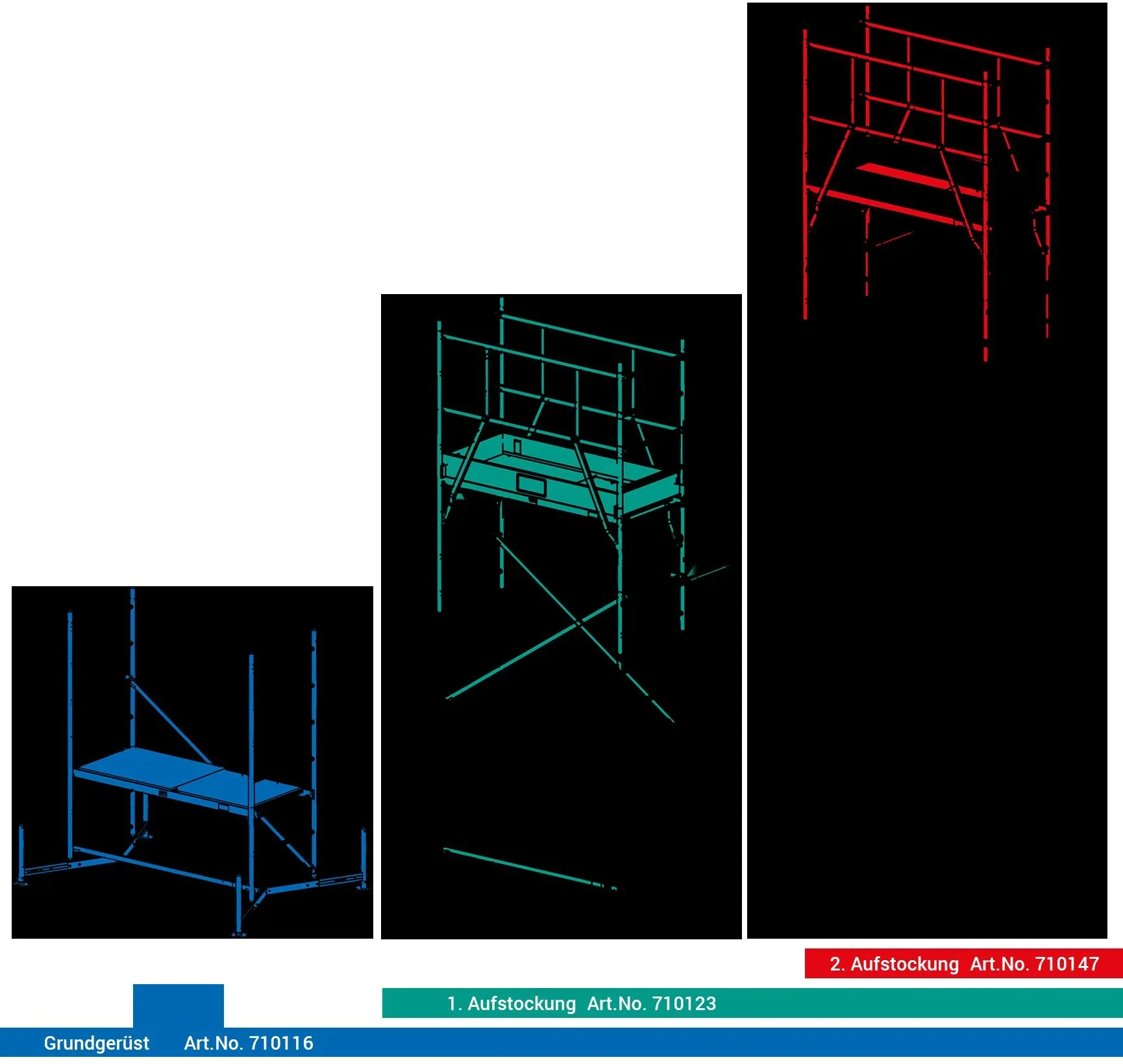 MONTO ClimTec Alu-Arbeitsgerüst, Grundgerüst, Arbeitshöhe ca. 3 m - 3