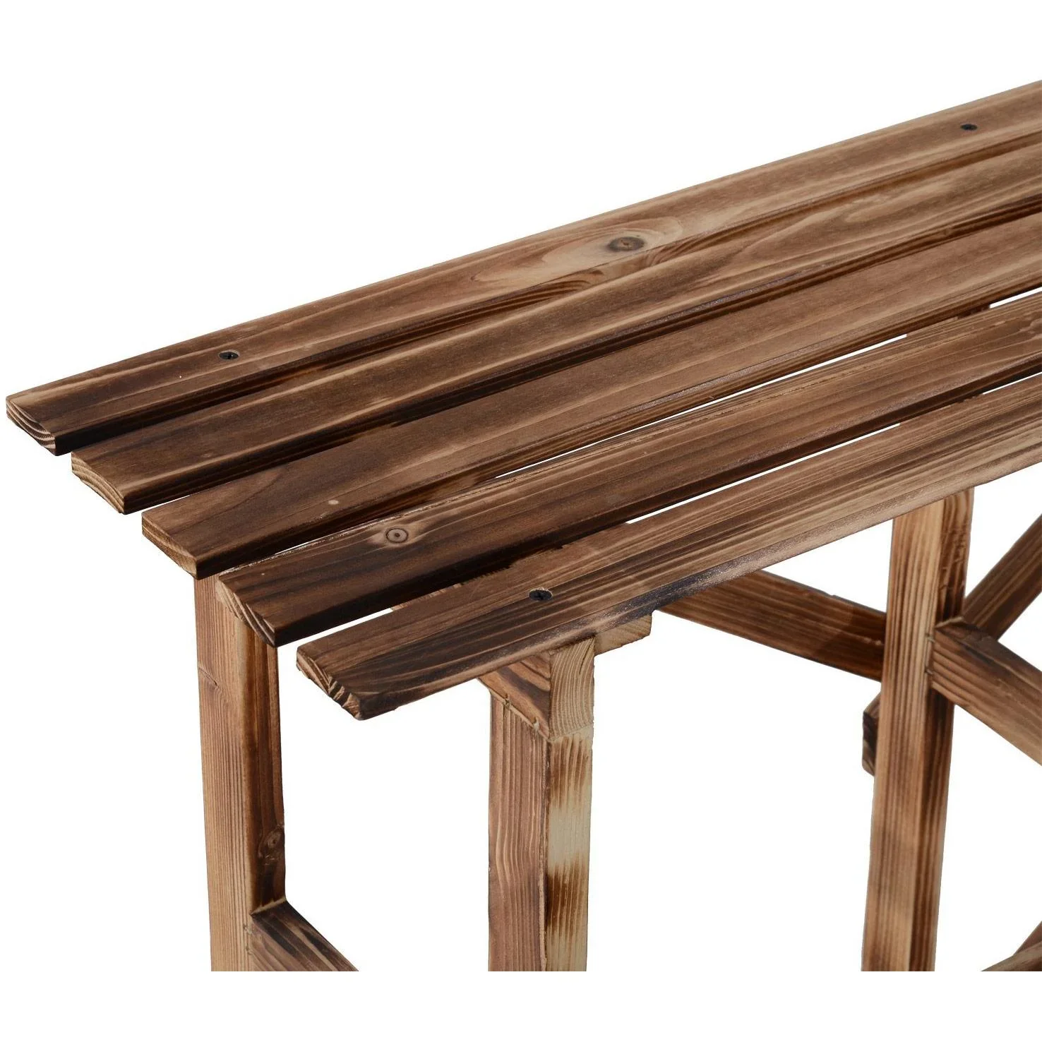 Pflanzentreppe Blumenregal Tannenholz 3 Stufen L100 x W80 x H80cm - 1