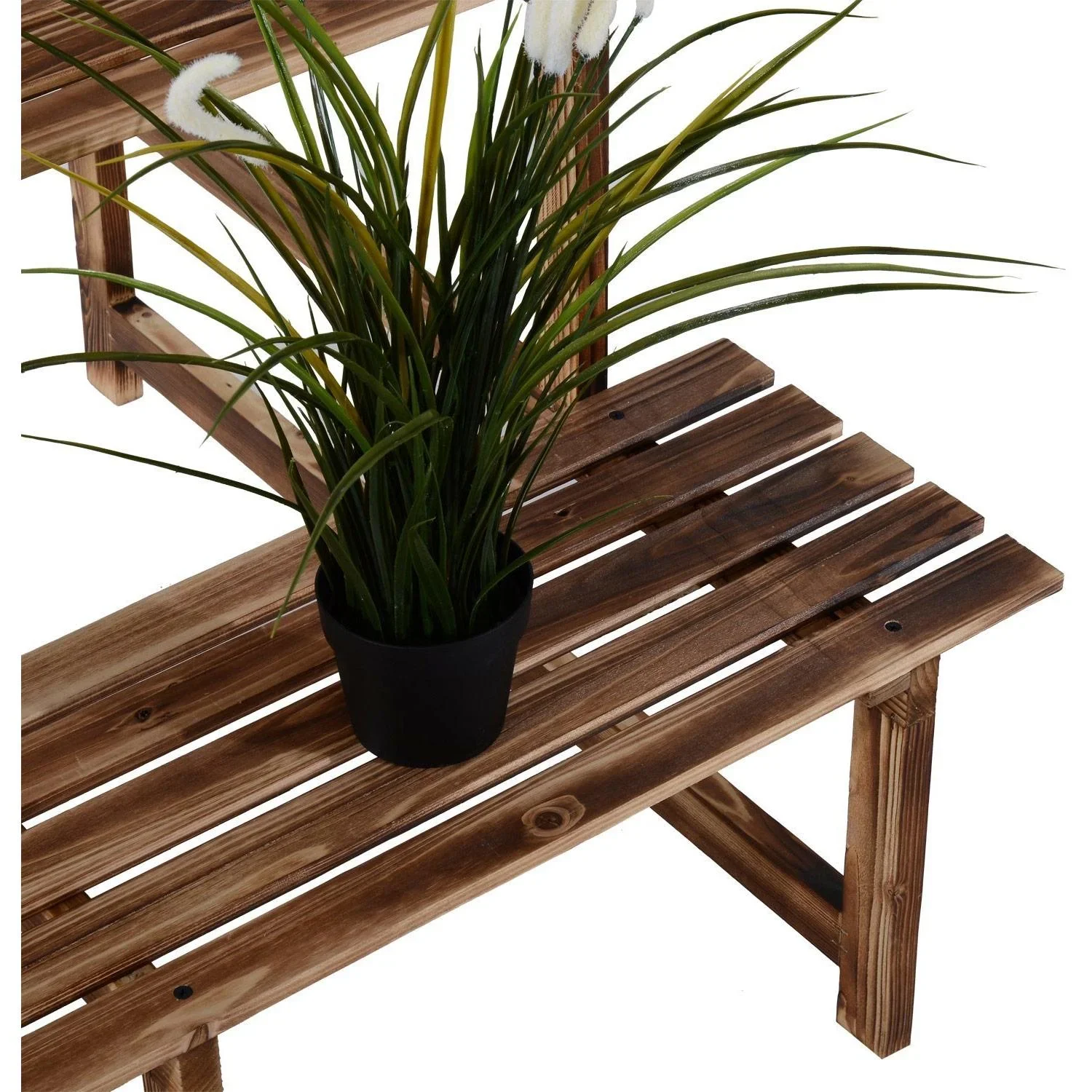 Pflanzentreppe Blumenregal Tannenholz 3 Stufen L100 x W80 x H80cm - 3