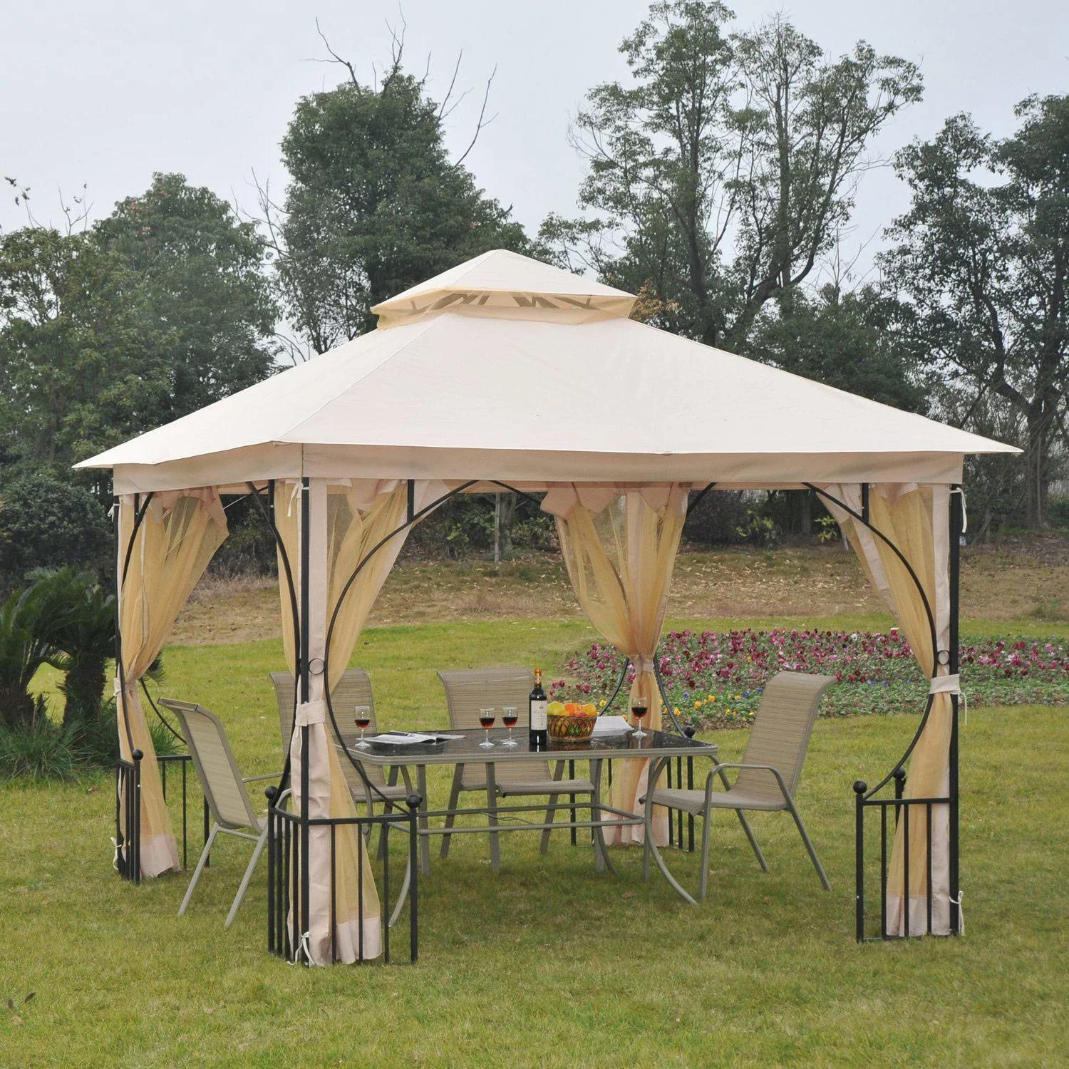 Gartenpavillon mit Doppeldach - 4