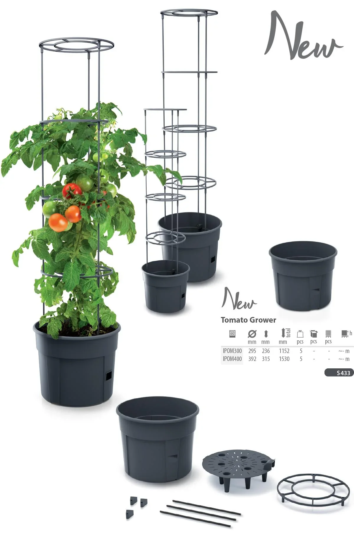 Anzuchttopf für Tomaten "Grow 1", Ø 295 mm, anthrazit - 3