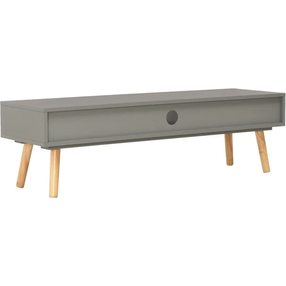 TV-Schrank 120x35x35 cm Kiefer massiv grau - 2