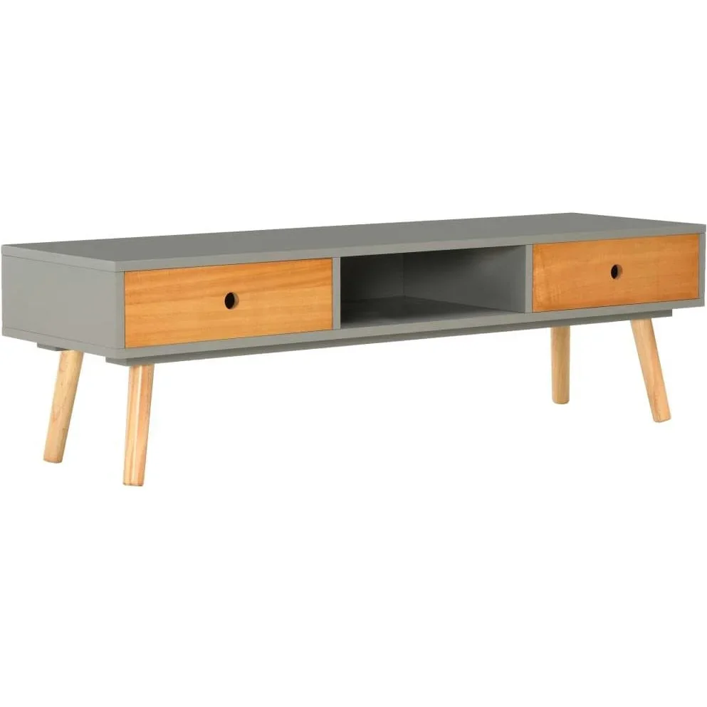 TV-Schrank 120x35x35 cm Kiefer massiv grau - 3