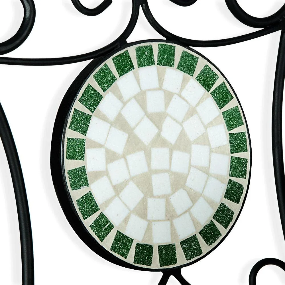 Mosaikstuhl FLORA 2er Set mit Metallgestell - 0