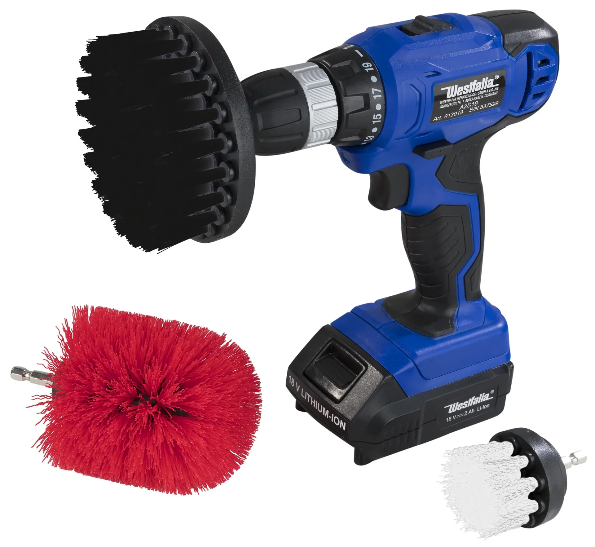 Reinigungsbürsten-Set für Akkuschrauber 3-teilig - 3