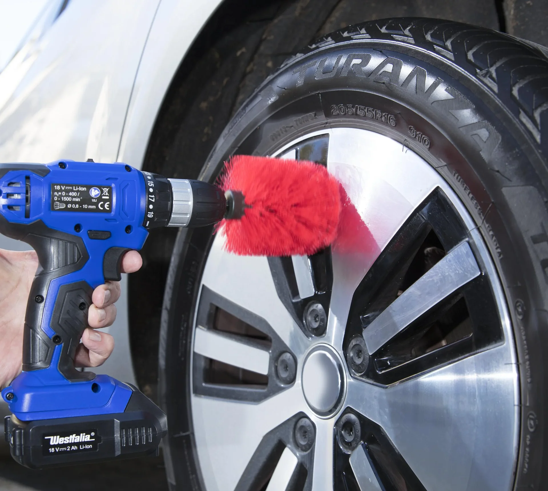 Reinigungsbürsten-Set für Akkuschrauber 3-teilig - 6