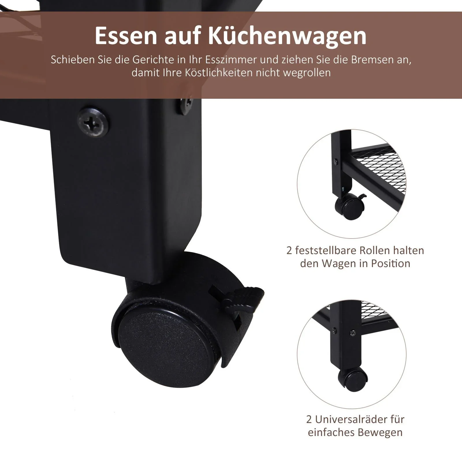 Servierwagen mit 3 Ablageflächen - 6