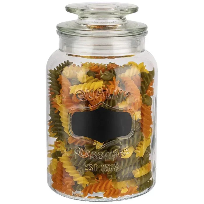 Vorratsglas mit Beschriftungsfeld - Glasbehälter mit 1,2 L - 0