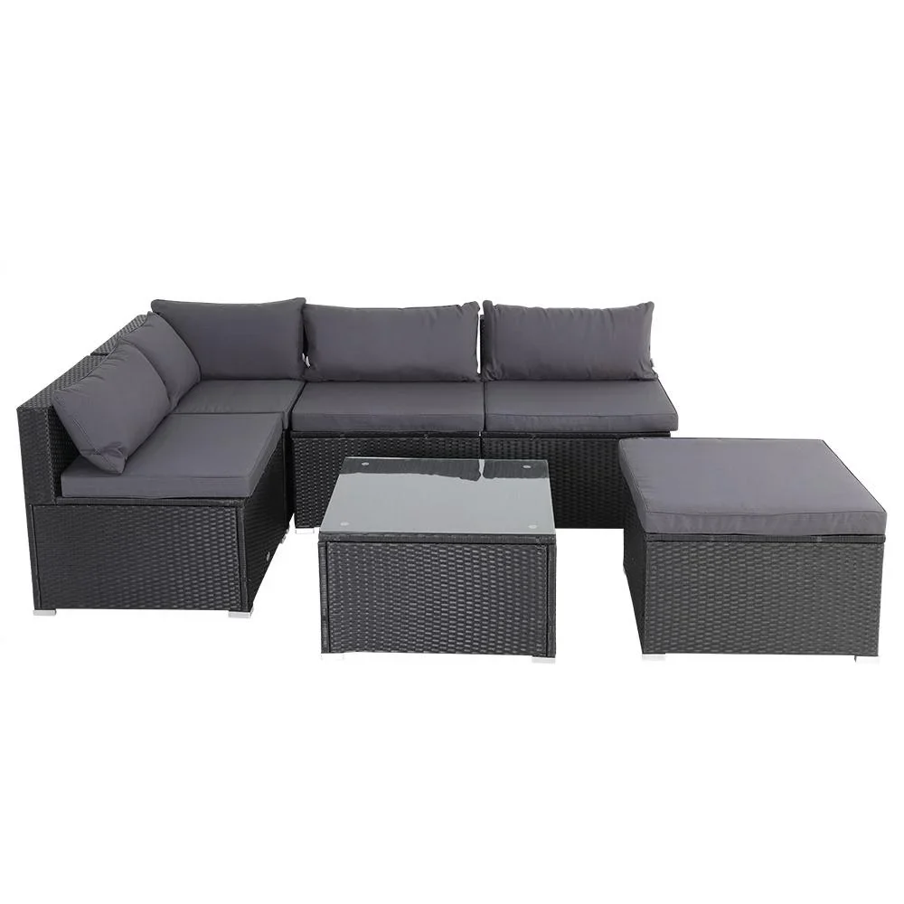 Polyrotan Lounge-Set 16-Sitzer - Schwarz-Anthrazit - 2