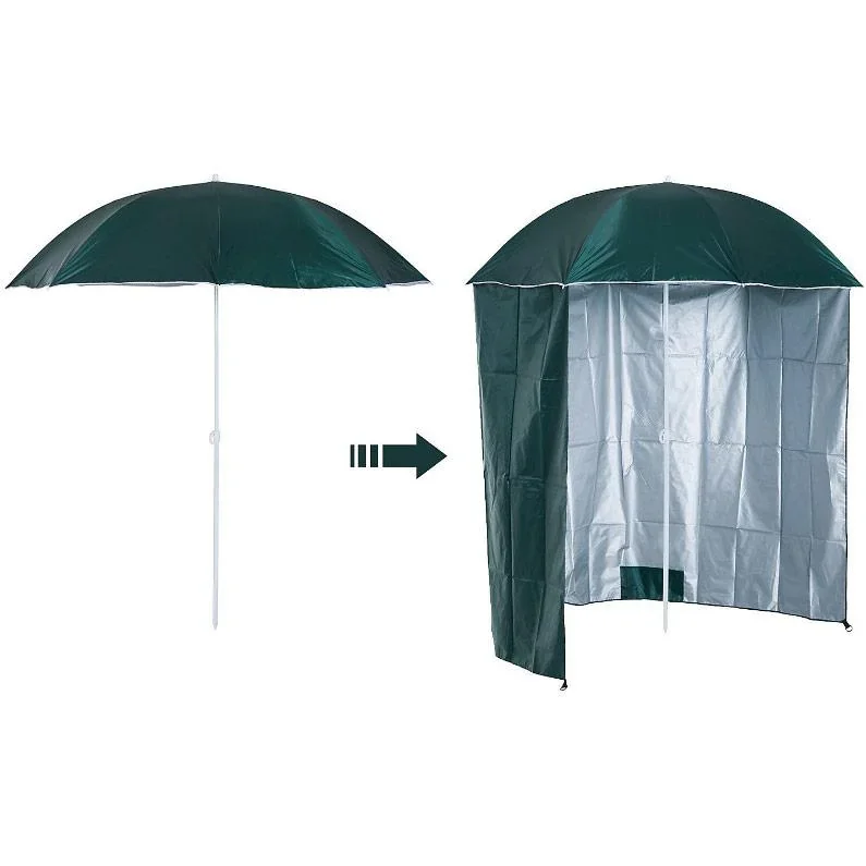 Sonnenschirm Strandschirm 220cm mit Seitenwand Grün - 0