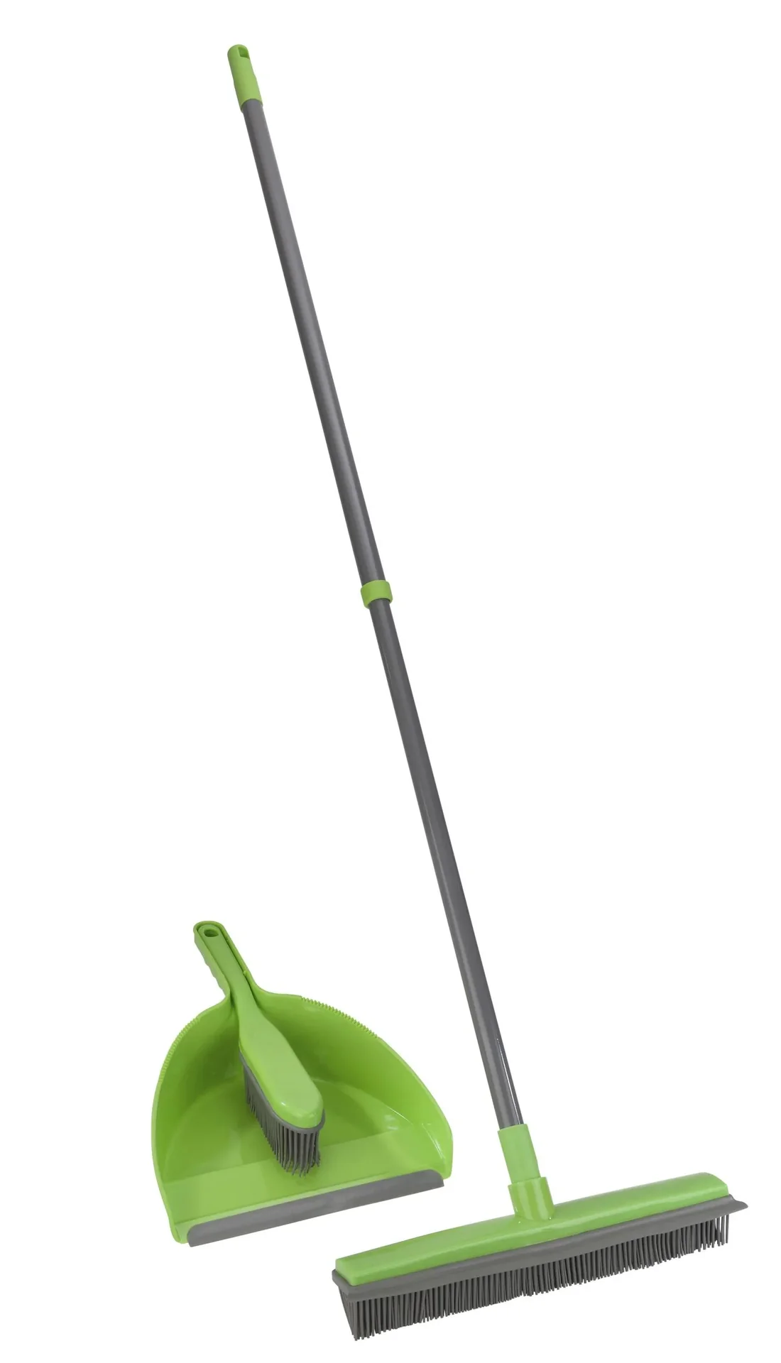 Gummibesen Set, 3teilig - farblich sortiert, Wischbesen + GRATIS Kehrschaufel - 0