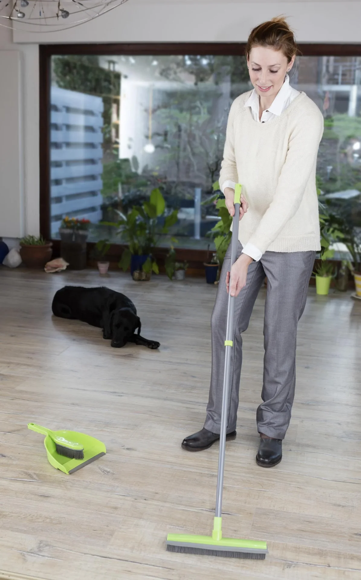 Gummibesen Set, 3teilig - farblich sortiert, Wischbesen + GRATIS Kehrschaufel - 4