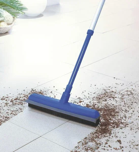 Gummibesen Set, 3teilig - farblich sortiert, Wischbesen + GRATIS Kehrschaufel - 6