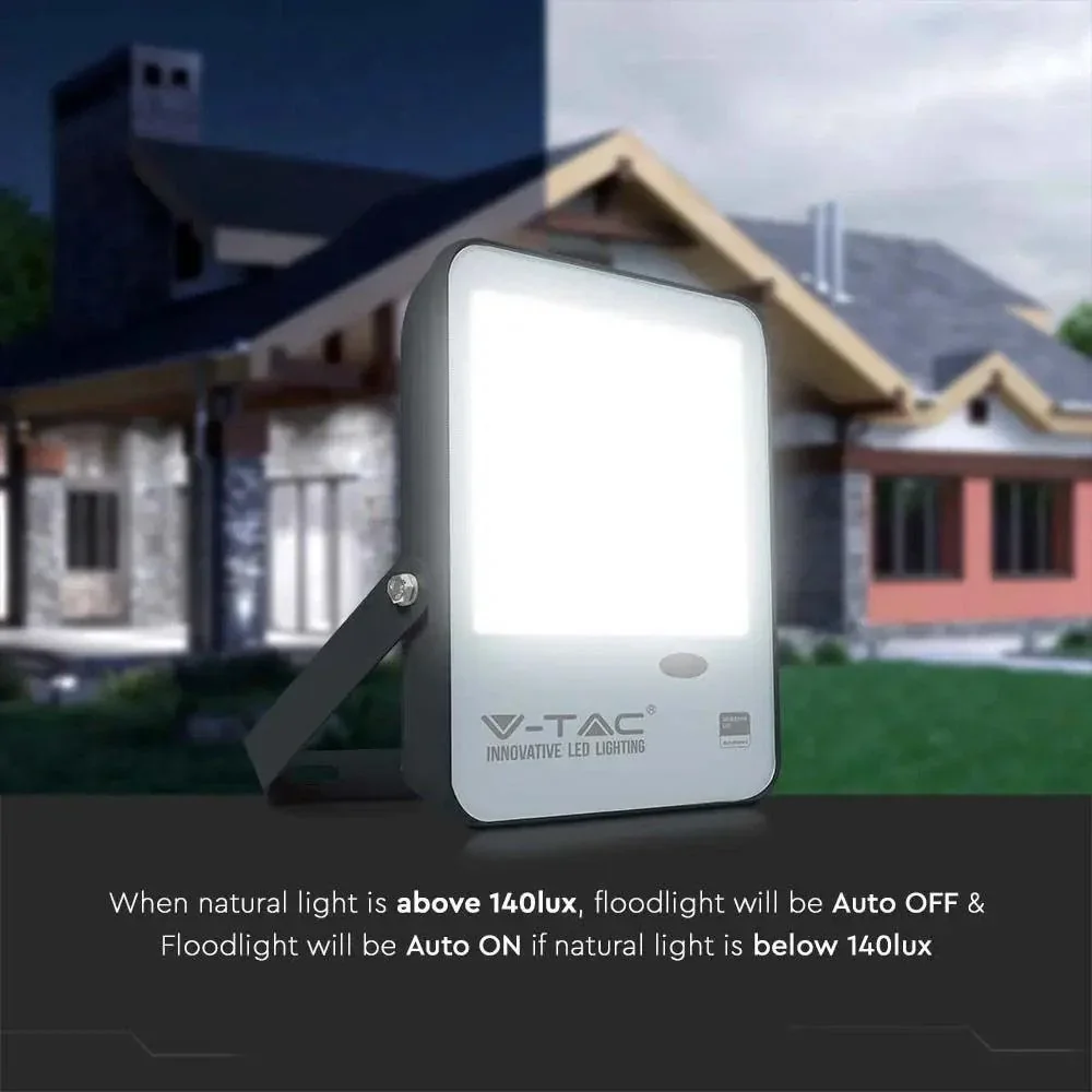 VT-37S LED-Scheinwerfer mit Tag/Nacht-Sensor - 30 W - 3000 Lm - 6400K - schwarz - 2